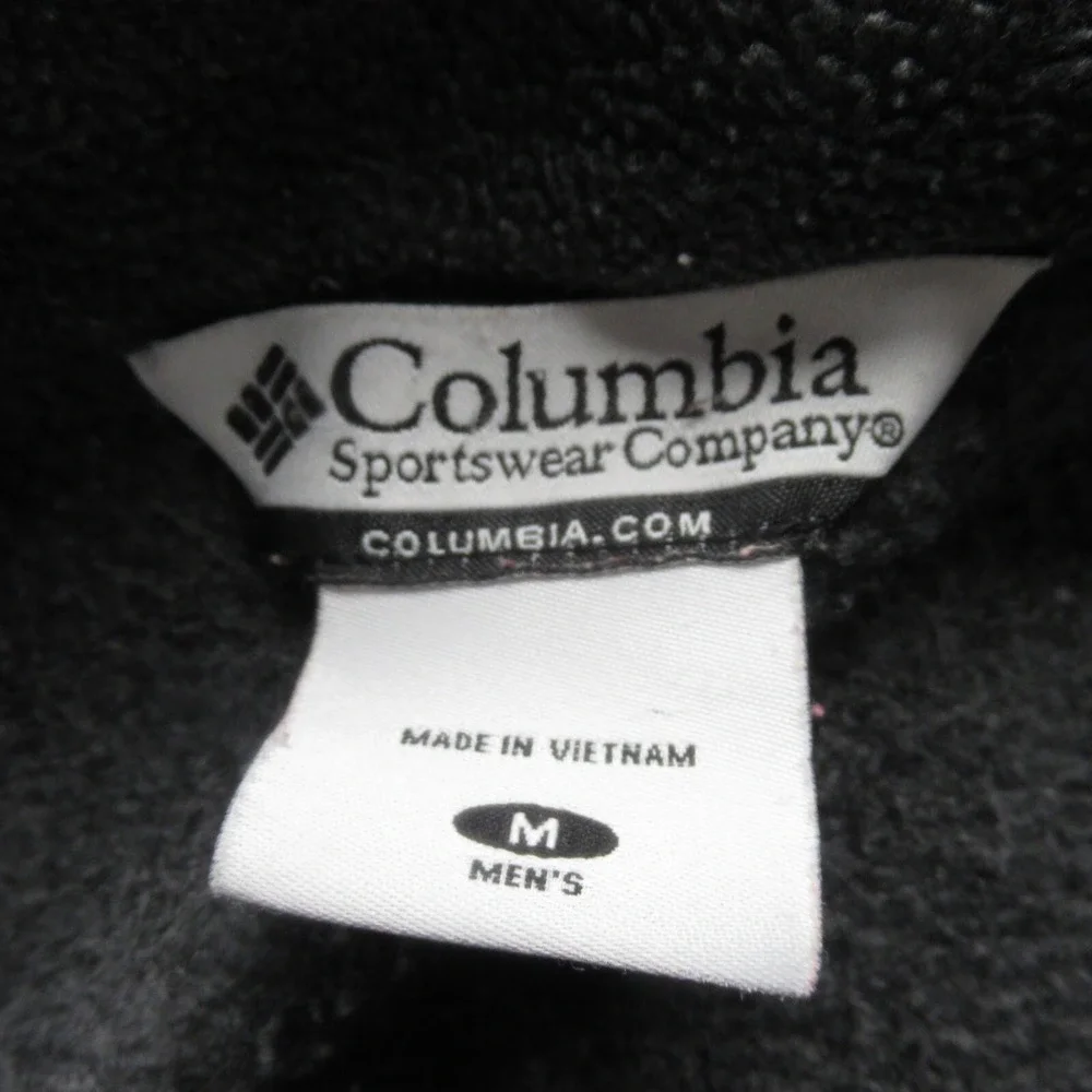 Columbia Fleece Jacket Men Medium Gray Pockets Adjustable Hem Full Zip Outdoor